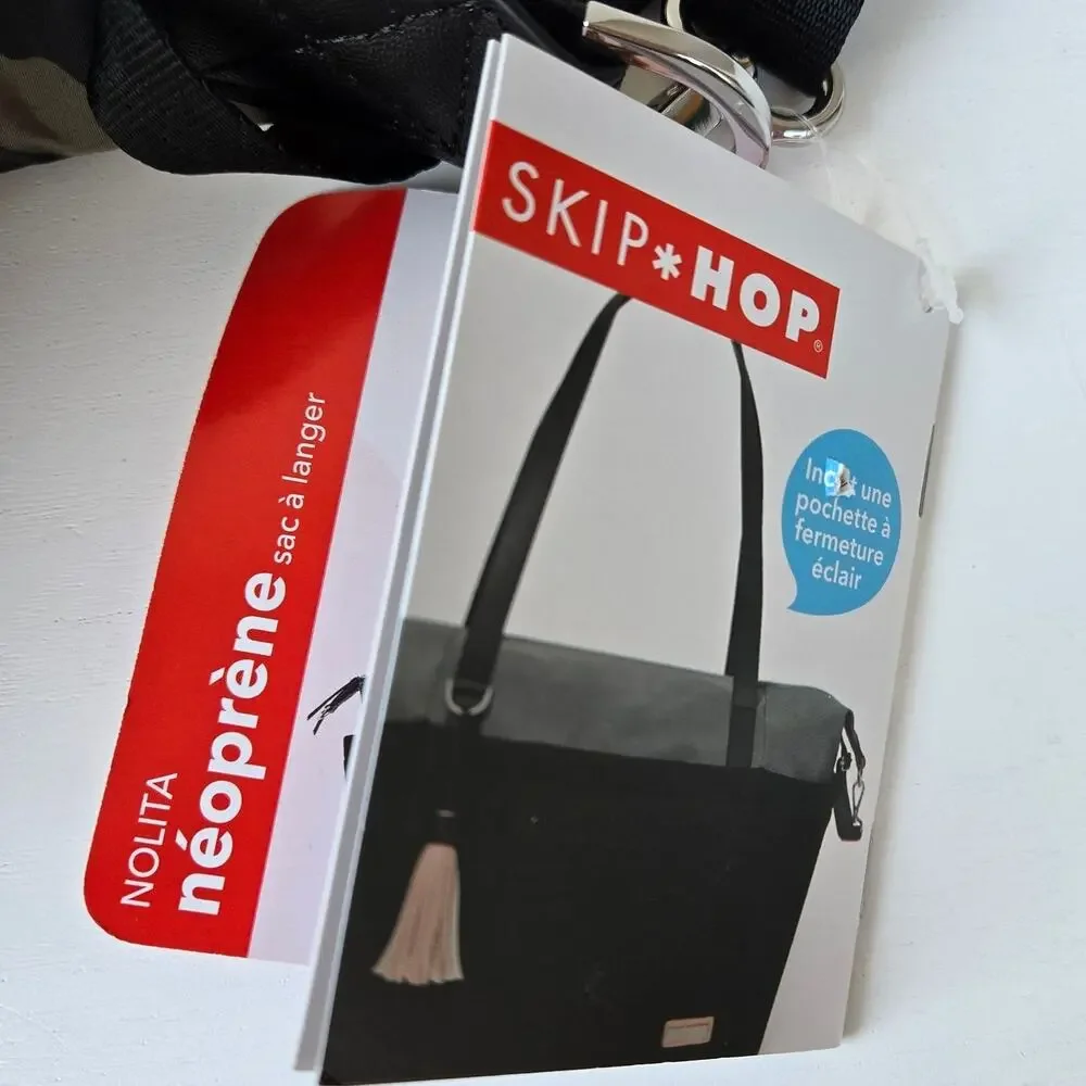 Skip Hop NEW Nolita Neoprene Black Camo Diaper Tote Bag Camoflage Unisex NWT